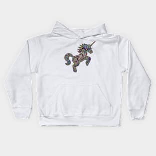 Glam Rainbow Metallic Unicorn Kids Hoodie